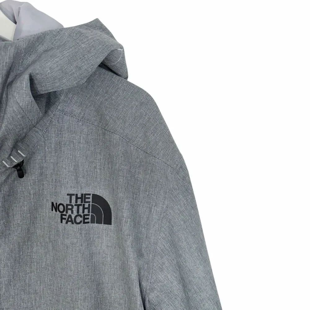 The North Face Mens Large Hooded Decent Jacket Gray Full Zip No Lining